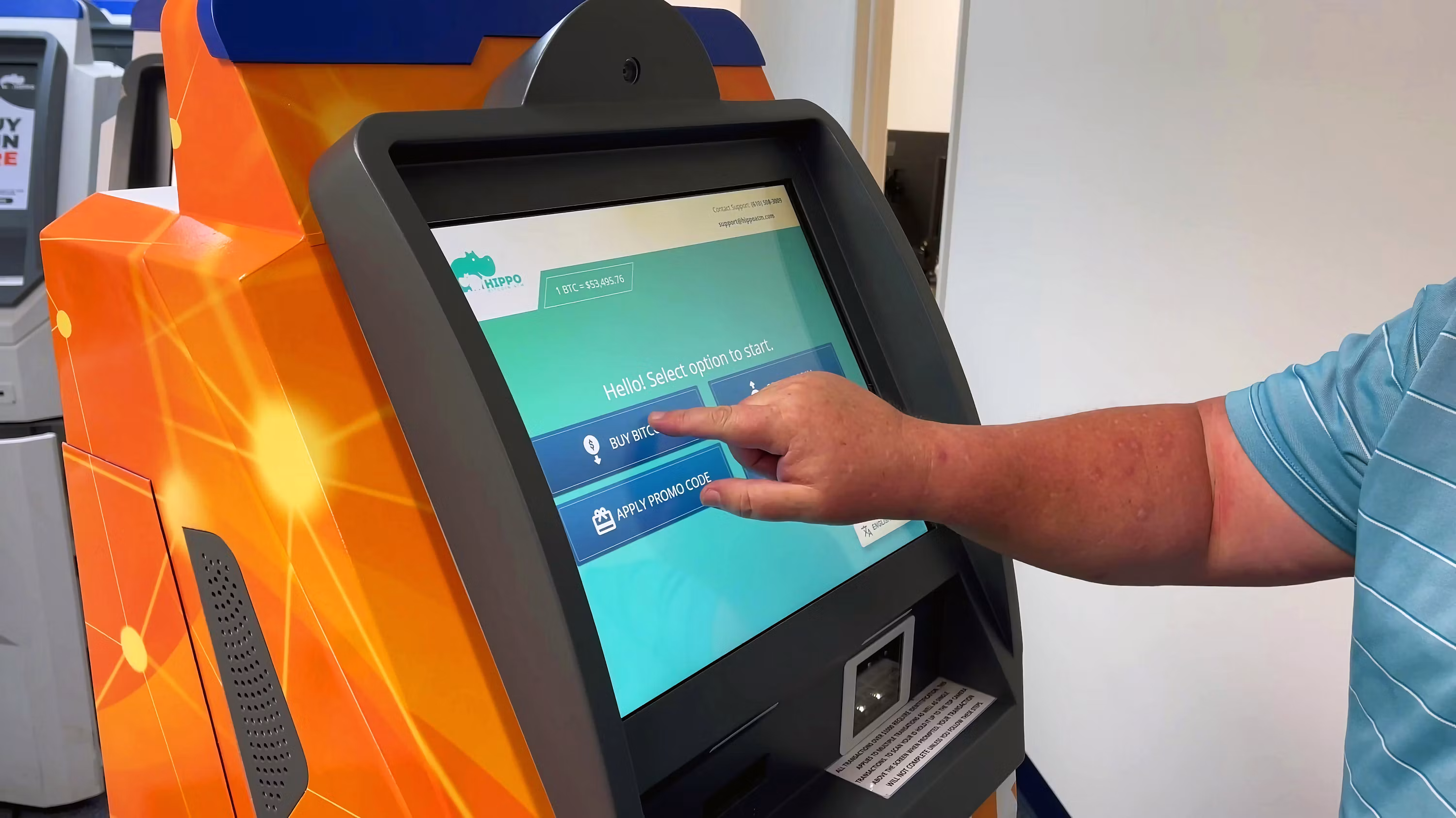 Bitcoin ATM kiosk of the type found in Orlando convenience stores and shopping centres